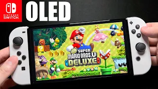 NEW SUPER MARIO BROS U DELUXE on Nintendo Switch OLED Gameplay