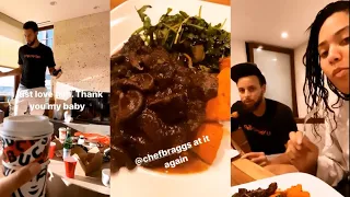 Stephen Curry Enjoys his time off Eating Good with Ayesha Curry