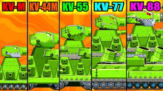 Эволюция Гибридов - Evolution of Hybrids KV-44M, 55, 77, 88| Мультики про танки | Arena Tank Cartoon