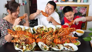 6 green lobsters and 10 oysters, Chao made an expensive meal, what a big deal! #ChefChao