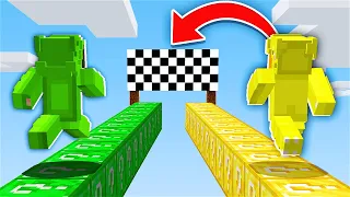 Playing an EXTREME LUCKY BLOCK RACE in Minecraft!