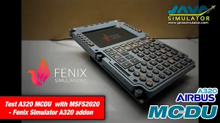 JavaSimulator A320 MCDU test with MSFS2020 + Fenix Simulations add-on