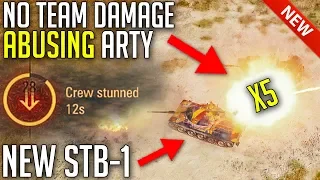 New STB-1 vs No Team Damage Abusing Arty ► World of Tanks Update 1.6 Review