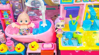 21 Minutes unboxing video Satisfying Cute Pink Baby Bathtub Playset, Real Working Water ASMR