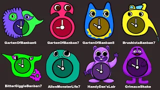 Garten of Banban 8 Mobile,Garten of Banban 7,Garten of Banban 6,GrimaceShake,Alien,Evil Bittergiggle