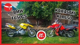 BMW F650GS vs. Kawasaki KLR650; The MOST COMPLETE ADV Bike Comparison & Owner Review on YouTube!