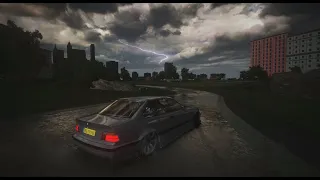 Drifting an E36 On a Rainy Day - Assetto Corsa