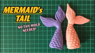 MERMAID TAIL (NO MOLD NEEDED!) - FONDANT / CLAY | YUMMY TEH RECIPES