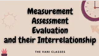 MEASUREMENT |ASSESSMENT | EVALUATION | and their Interrelationship | Assessment for Learning | BEd