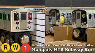 Munipals MTA R62 R160 South Ferry Whitehall Street Subway Run @Trainman6000