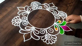 Beautiful Rangoli Design 🌷 Flower Rangoli Design 🌷 Diwali Rangoli 🌷 Muggulu Design 🌷@saptrangi