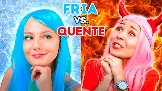 Garota QUENTE 🔥 vs. Garota FRIA 🧊 - Problemas com roupas💅  - 100 Botões em ROUND 6 - por Opa Sopa