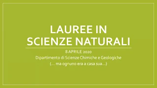 Lauree Scienze Naturali UNIMORE