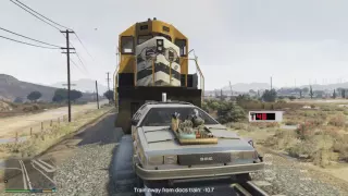 Grand Theft Auto V Back to the future mod train scene