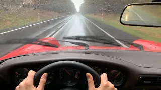 1 hour relaxing Porsche 911 3.2 countryside driving in rain ASMR