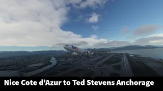 Nice Côte d'Azur Airport TO Ted Stevens Anchorage International Airport (MSFS Timelapse)