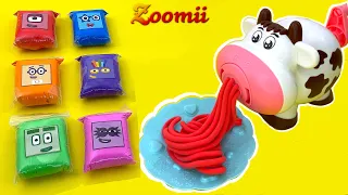 Numberblocks Satisfying Video l Playdoh Noddles with Bags Cutting ASMR #27