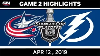 NHL Highlights | Columbus Blue Jackets vs Tampa Bay Lightning, Game 2 – Apr 12, 2019