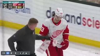 Moritz Seider Injury Puck to the Face #nhl #shorts #bruins #redwings