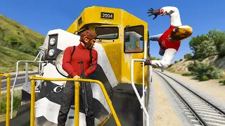 Bounty Hunters VS Train In GTA 5 RP