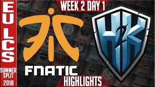 FNC vs H2K Highlights - EU LCS Summer Split 2018 Week 2 Day 1 - Fnatic vs H2K