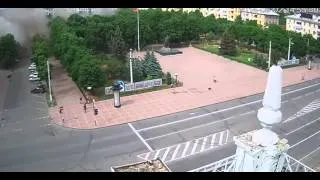 Момент АвиаНалёта Луганск 02 06 2014