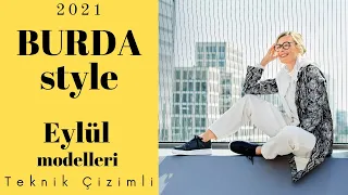 Burda Dergisi 2021 Eylül Modelleri I Teknik Çizimler I Burda Style September with Technical Drawings