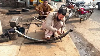 Amazing Technique Of Repairing A Leaf Spring | Van Suspension System