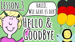 German For Children | Hello & Goodbye – Hallo & Auf Wiedersehen (Lesson 3)