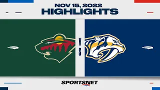 NHL Highlights | Wild vs. Predators - November 15, 2022