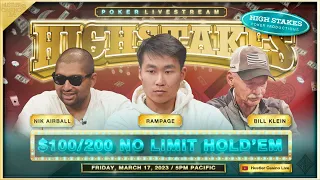 Rampage Plays SUPER HIGH STAKES $100/200/400 w/ Nik Airball, Bill Klein, Mike X & Dentist Dave