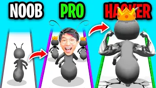 NOOB vs PRO vs HACKER In TINY RUN 3D!? (ALL LEVELS!)