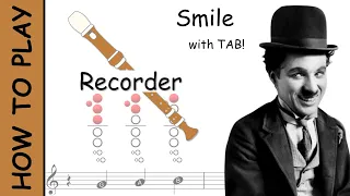 How to play Smile on Recorder | Sheet Music with Tab