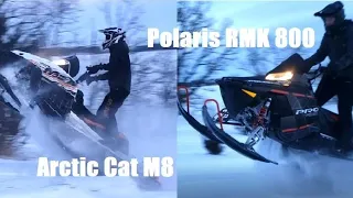 Riding around my First Two Mountain Sleds |Polaris Pro RMK 800| Arctic Cat M8|