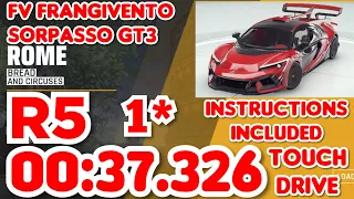 Asphalt 9 - SORPASSO GT3 Grand Prix Round 5 - 00:37.326 - 1⭐ Touchdrive Instructions