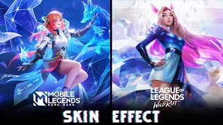Mobile Legends vs Wild Rift : Guinevere, Ahri | Skins Effect