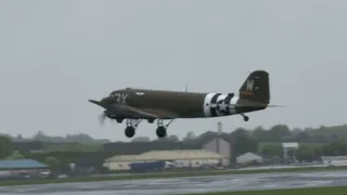 Douglas DC-3 That's All, Brother departs Prestwick Airport 23rd May 2024