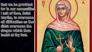 NOVENA TO | ST. MARTHA | SECOND DAY