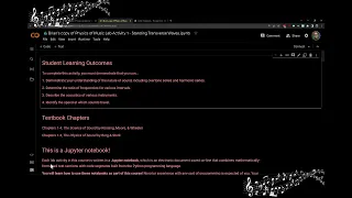 Opening and Saving a Jupyter Notebook - Physics of Music Micro-tutorials 1