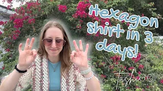 I tried crocheting a hexagon shirt in three days! 😱 // Will I finish? // Tashi at Home crochet vlog