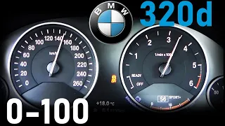2015 BMW 320d 190 hp Acceleration 0-100 km/h & 0- 100 mph
