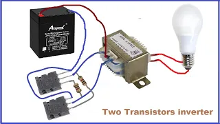 How to make to 12v to 220v inverter with transformer  by two transistor D13009k
