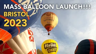 Mass Balloon Ascent: Bristol International Balloon Fiesta 2023 Friday Afternoon Flight over Bristol