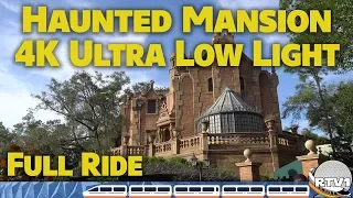 4K Ultra Low Light - Haunted Mansion - Full Ride & Stretch Room - Walt Disney World