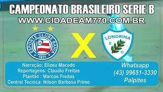 16/08/22 Londrina 1x1 Bahia pela 25o rodada part. marcus Antonio