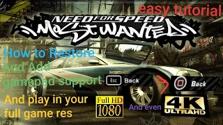 Need for speed : most wanted How to fix the RearView Mirror & Controller Support + Resolution Fixes