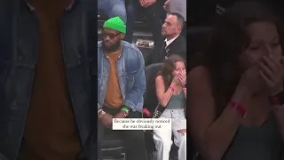 This fan was hyped when LeBron sat next to her! #shorts #nba #lebronjames