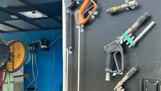 How to organize your pressure washing guns on an enclosed trailer