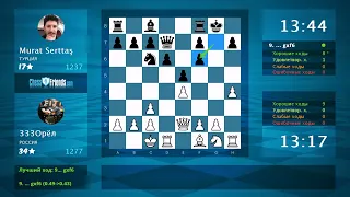 Анализ шахматной партии: 333Орёл - Murat Serttaş, 1-0 (по ChessFriends.com)