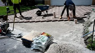 How To Install Paver Brick Driveway Like Pros w/Time Lapse